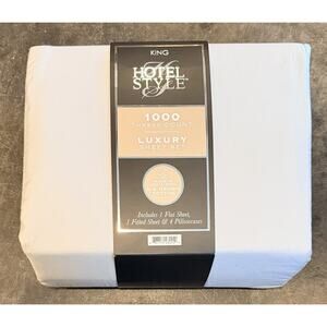 Hotel Style 6-Piece 1000 Thread Count Bed Sheet Set King Platinum Silver 18”deep